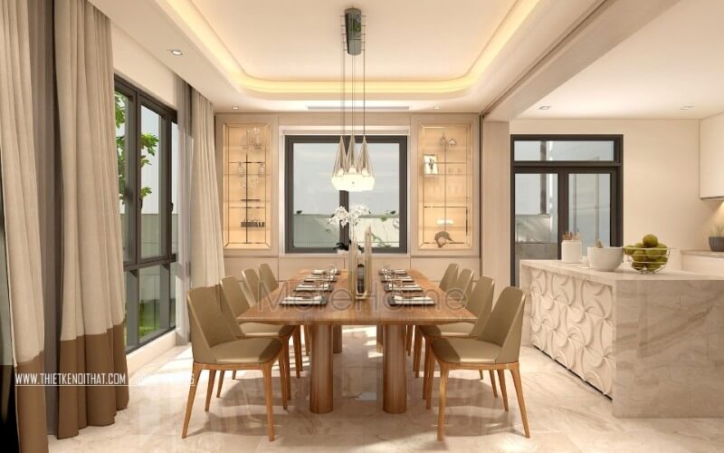 mẫu bàn ăn gỗ tự nhiên cao cấp cho phòng ăn sang trọng